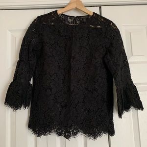 Black lace top with bell sleeves